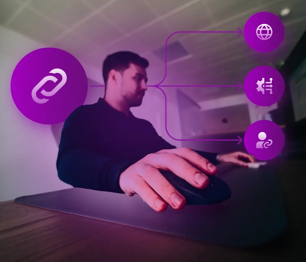 Zahlungslink-Symbol mit Verzweigungen zu Website, Integrationen und Kunden